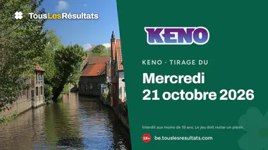 Keno du mercredi 21 octobre 2026 : tirage à 19:00 et résultats