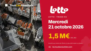 Lotto du mercredi 21 octobre 2026 : 1,5 M€ en jeu, tirage à 19:00